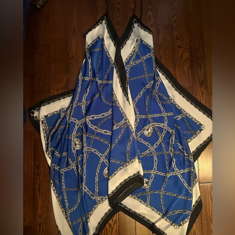 MICHAEL Michael Kors Blue and Black Chain Print Dress
